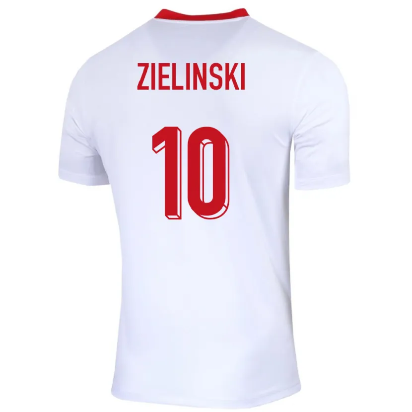 Danxen Barn Polen Piotr Zielinski #10 Vit Hemmatröja Matchtröjor 24-26 Tröjor T-Tröja