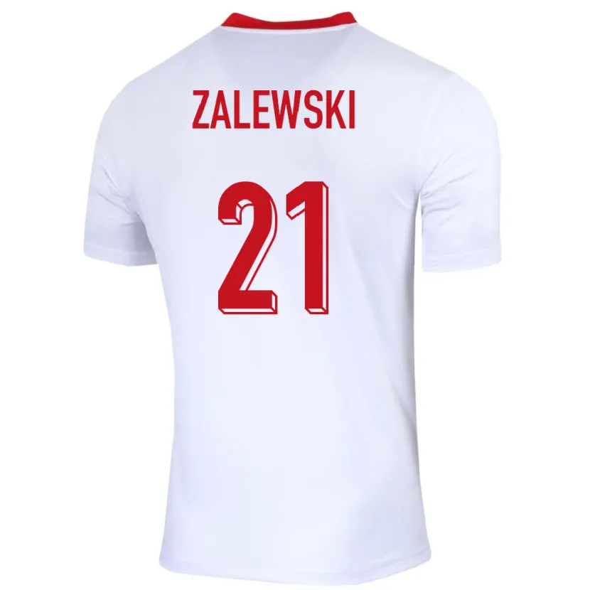 Danxen Barn Polen Nicola Zalewski #21 Vit Hemmatröja Matchtröjor 24-26 Tröjor T-Tröja