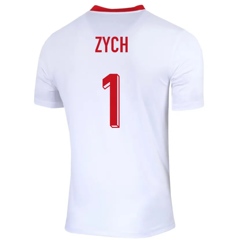 Danxen Barn Polen Oliwier Zych #1 Vit Hemmatröja Matchtröjor 24-26 Tröjor T-Tröja
