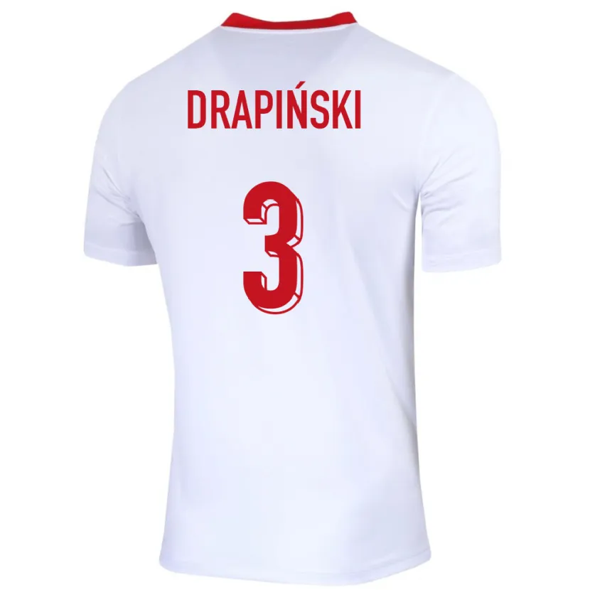 Danxen Barn Polen Igor Drapinski #3 Vit Hemmatröja Matchtröjor 24-26 Tröjor T-Tröja