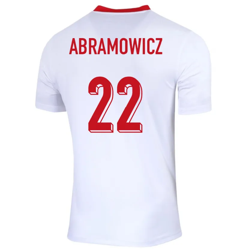 Danxen Barn Polen Slawomir Abramowicz #22 Vit Hemmatröja Matchtröjor 24-26 Tröjor T-Tröja
