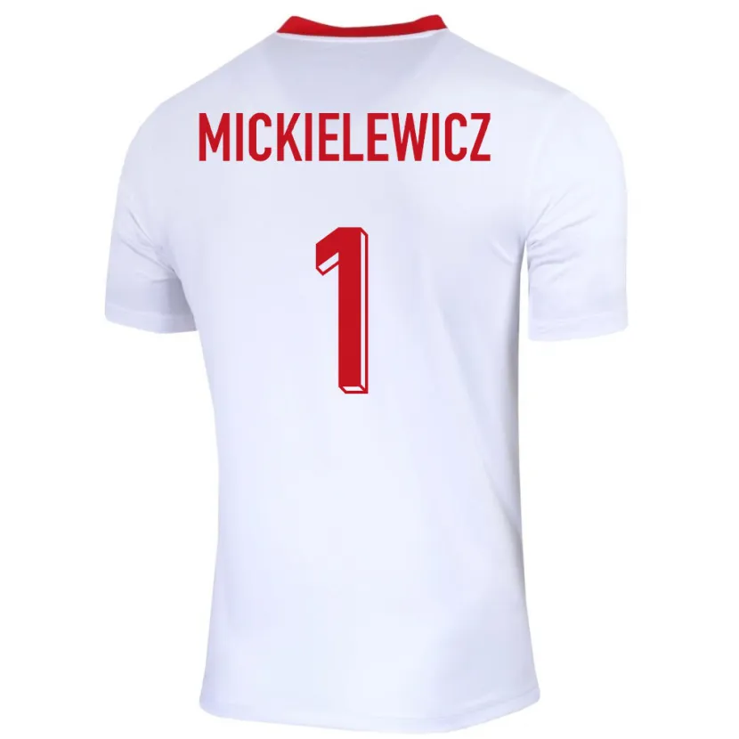 Danxen Barn Polen Aleksander Mickielewicz #1 Vit Hemmatröja Matchtröjor 24-26 Tröjor T-Tröja