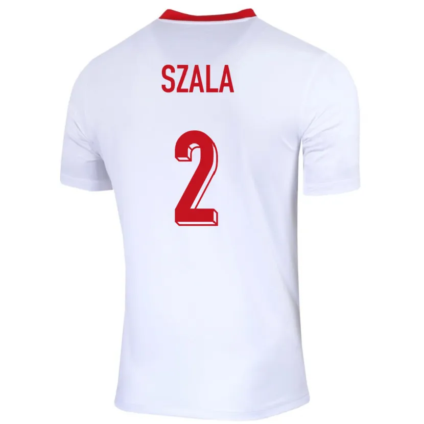 Danxen Barn Polen Dominik Szala #2 Vit Hemmatröja Matchtröjor 24-26 Tröjor T-Tröja