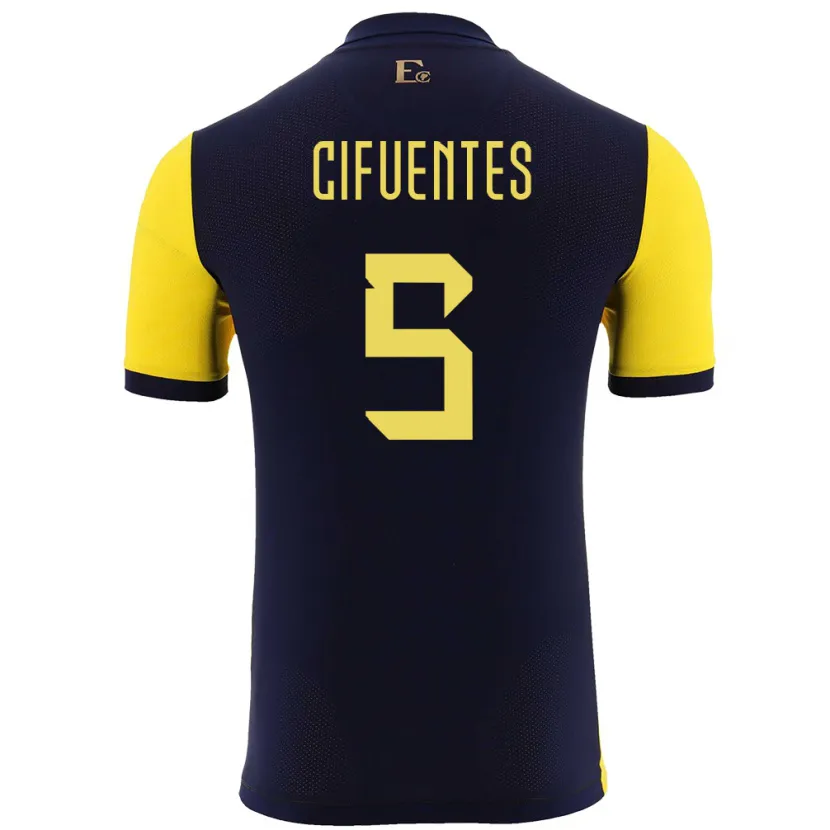 Danxen Barn Ecuador Jose Cifuentes #5 Gul Hemmatröja Matchtröjor 24-26 Tröjor T-Tröja