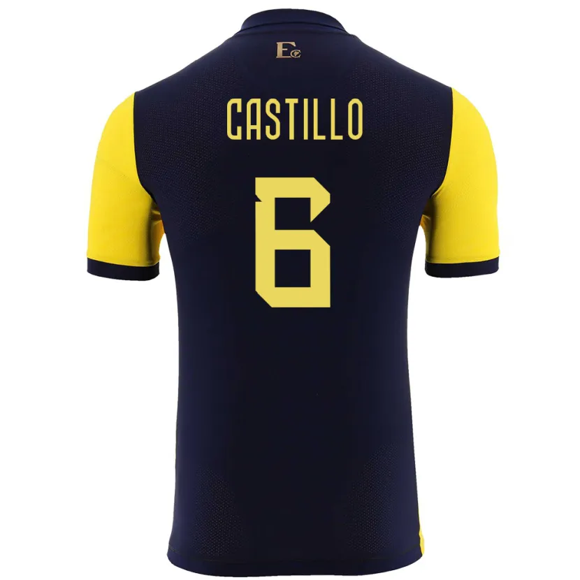 Danxen Barn Ecuador Byron Castillo #6 Gul Hemmatröja Matchtröjor 24-26 Tröjor T-Tröja