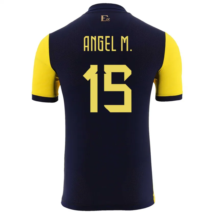 Danxen Barn Ecuador Angel Mena #15 Gul Hemmatröja Matchtröjor 24-26 Tröjor T-Tröja