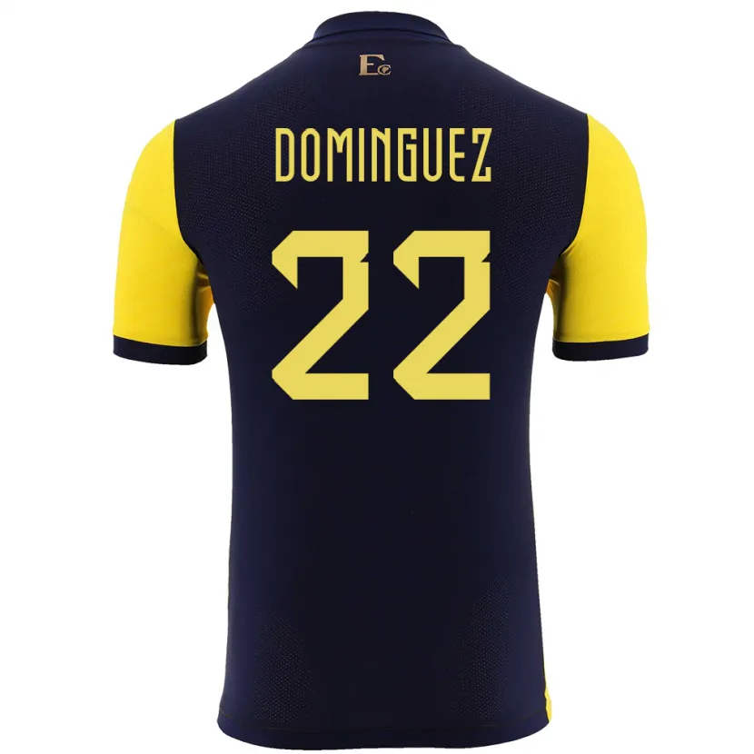 Danxen Barn Ecuador Alexander Dominguez #22 Gul Hemmatröja Matchtröjor 24-26 Tröjor T-Tröja