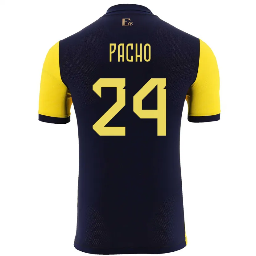Danxen Barn Ecuador William Pacho #24 Gul Hemmatröja Matchtröjor 24-26 Tröjor T-Tröja