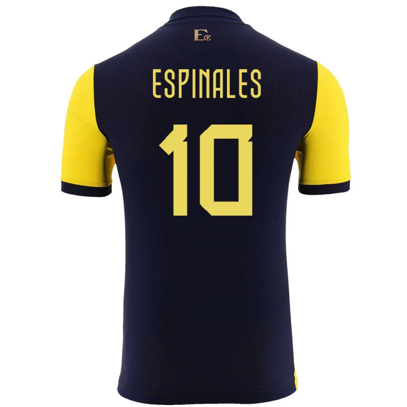 Danxen Barn Ecuador Joselyn Espinales #10 Gul Hemmatröja Matchtröjor 24-26 Tröjor T-Tröja