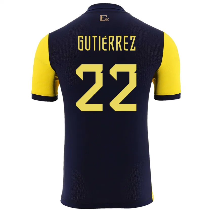 Danxen Barn Ecuador Melanie Gutierrez #22 Gul Hemmatröja Matchtröjor 24-26 Tröjor T-Tröja