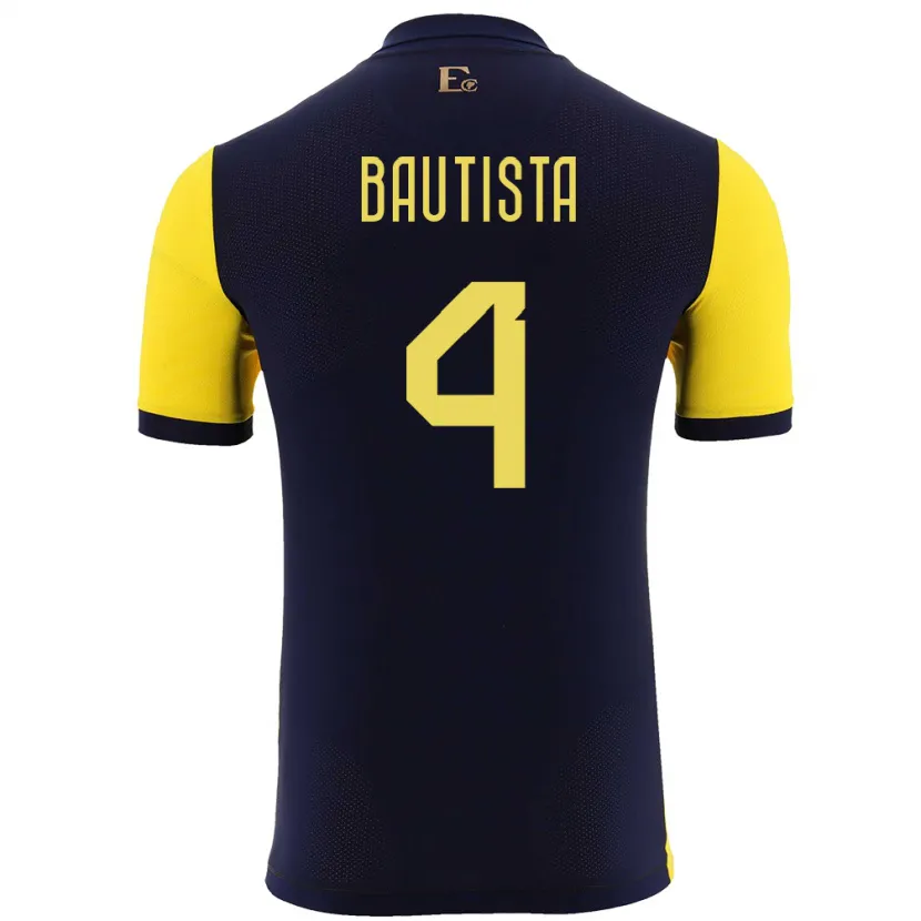 Danxen Barn Ecuador Davis Bautista #4 Gul Hemmatröja Matchtröjor 24-26 Tröjor T-Tröja