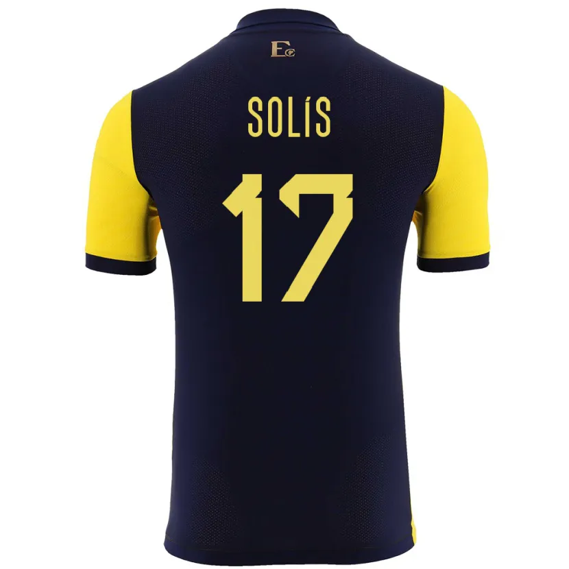 Danxen Barn Ecuador Mathias Solis #17 Gul Hemmatröja Matchtröjor 24-26 Tröjor T-Tröja