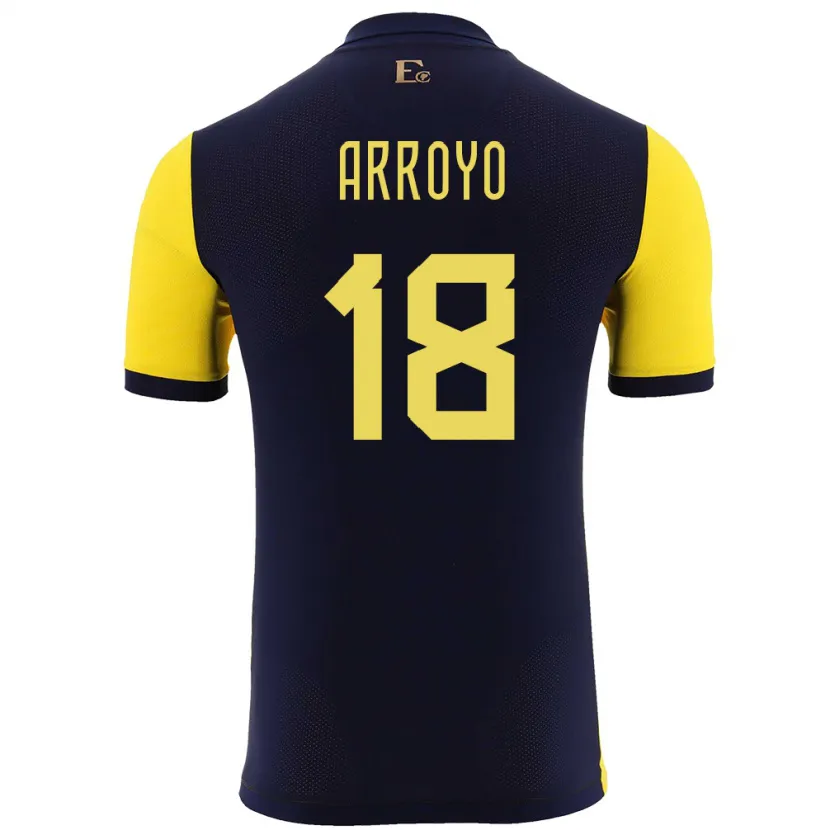Danxen Barn Ecuador Jean Arroyo #18 Gul Hemmatröja Matchtröjor 24-26 Tröjor T-Tröja
