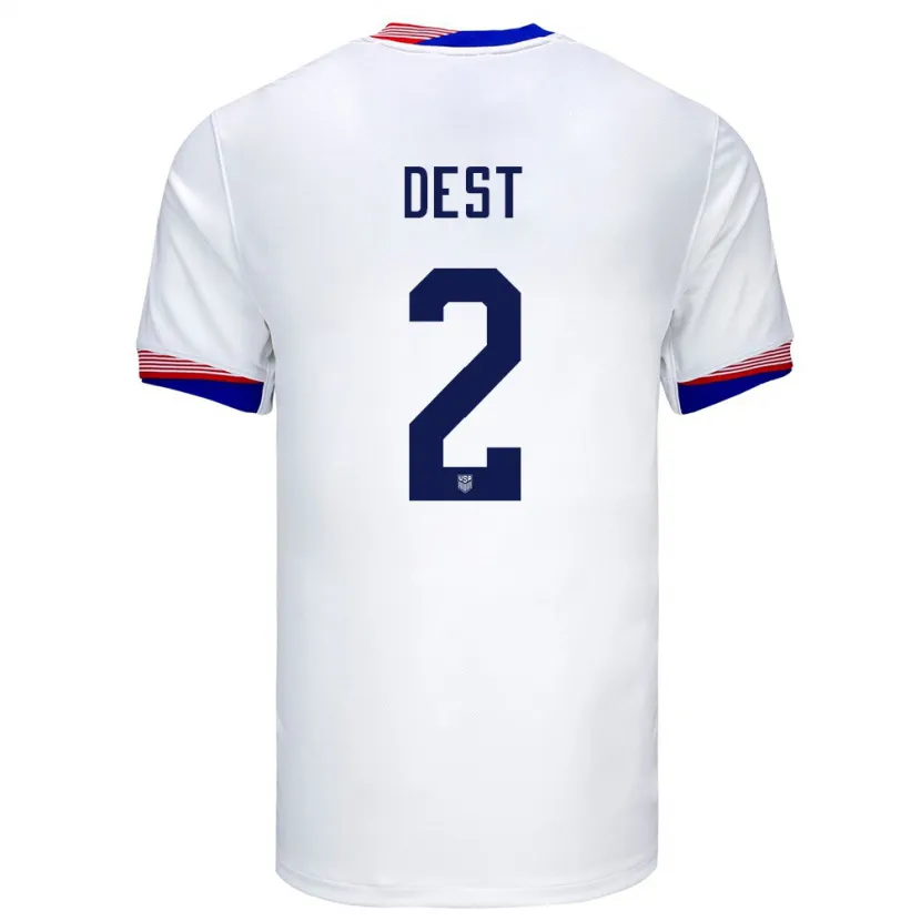 Danxen Barn Usa Sergino Dest #2 Vit Hemmatröja Matchtröjor 24-26 Tröjor T-Tröja