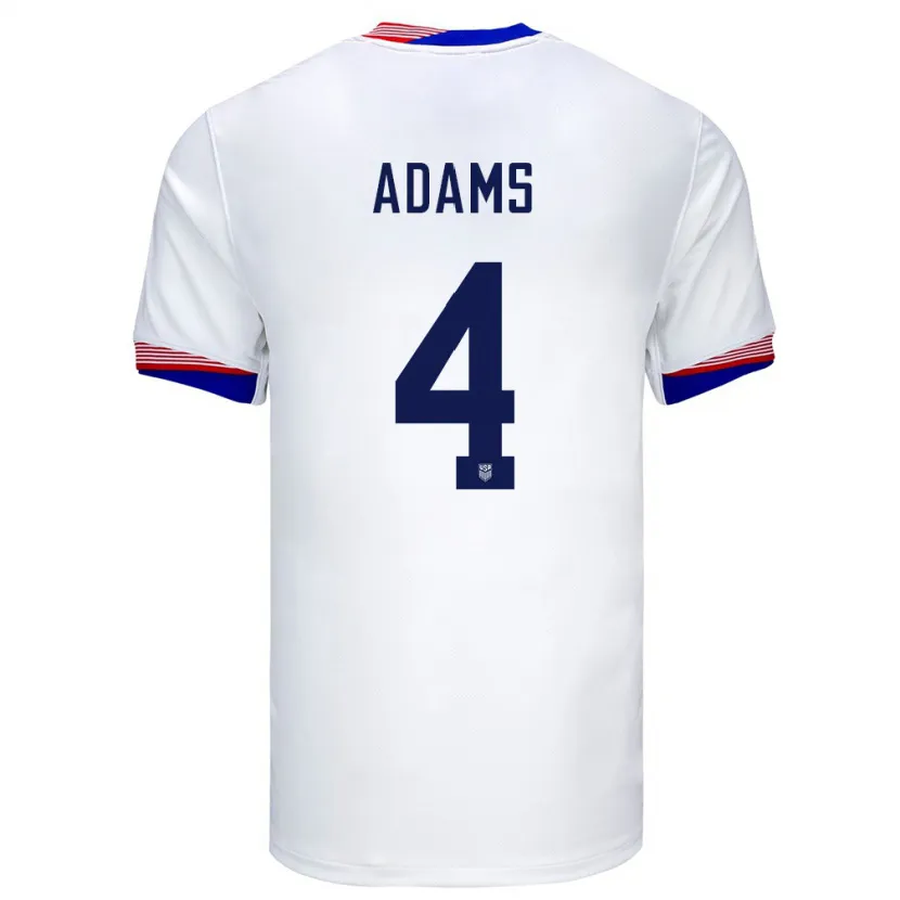 Danxen Barn Usa Tyler Adams #4 Vit Hemmatröja Matchtröjor 24-26 Tröjor T-Tröja