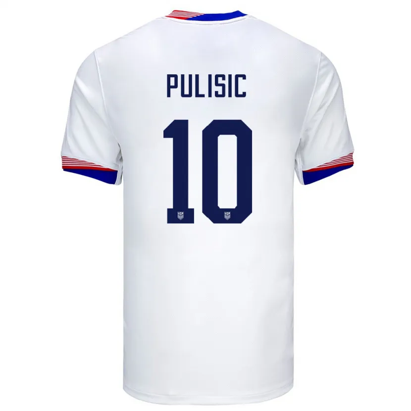 Danxen Barn Usa Christian Pulisic #10 Vit Hemmatröja Matchtröjor 24-26 Tröjor T-Tröja