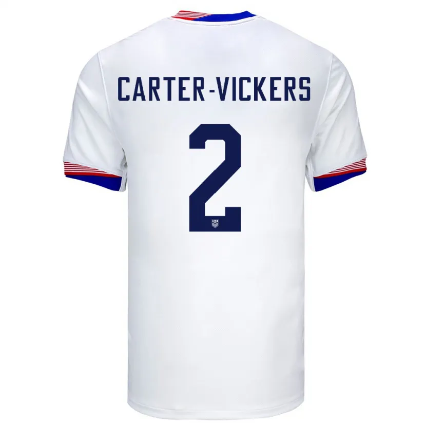 Danxen Barn Usa Cameron Carter-Vickers #2 Vit Hemmatröja Matchtröjor 24-26 Tröjor T-Tröja