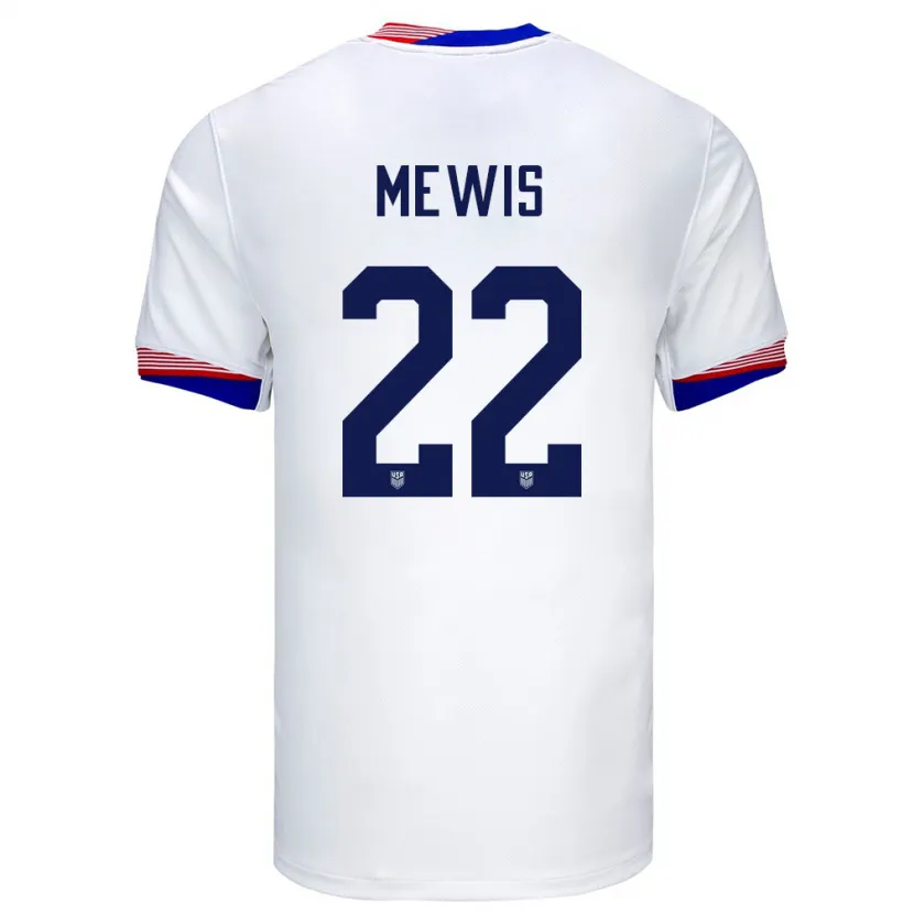 Danxen Barn Usa Kristie Mewis #22 Vit Hemmatröja Matchtröjor 24-26 Tröjor T-Tröja