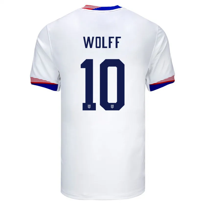 Danxen Barn Usa Owen Wolff #10 Vit Hemmatröja Matchtröjor 24-26 Tröjor T-Tröja