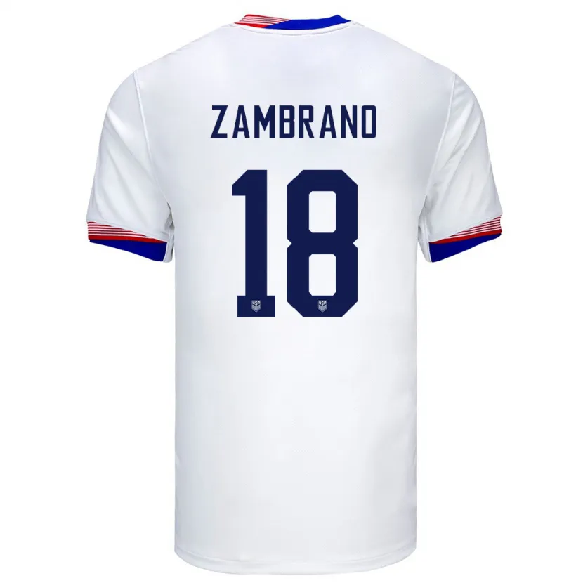Danxen Barn Usa Marcos Zambrano #18 Vit Hemmatröja Matchtröjor 24-26 Tröjor T-Tröja