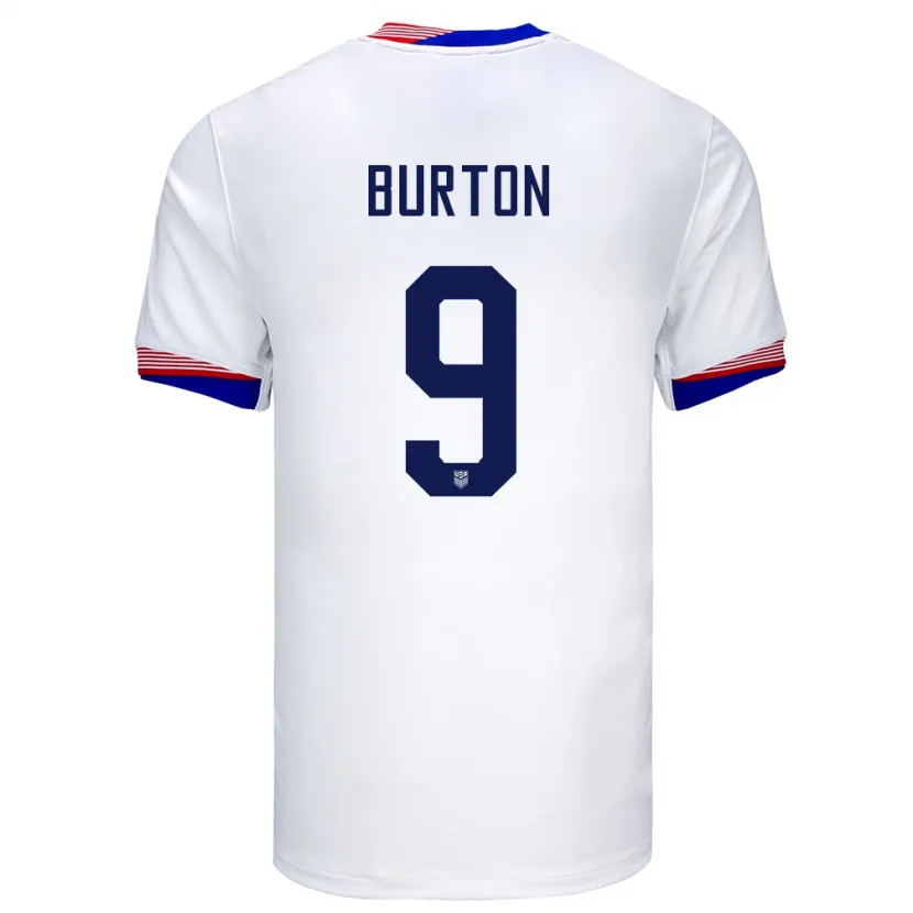 Danxen Barn Usa Micah Burton #9 Vit Hemmatröja Matchtröjor 24-26 Tröjor T-Tröja