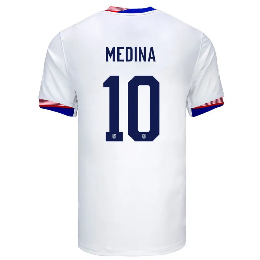 Danxen Barn Usa Cruz Medina #10 Vit Hemmatröja Matchtröjor 24-26 Tröjor T-Tröja