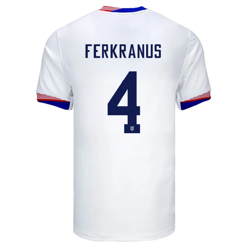 Danxen Barn Usa Marcus Ferkranus #4 Vit Hemmatröja Matchtröjor 24-26 Tröjor T-Tröja