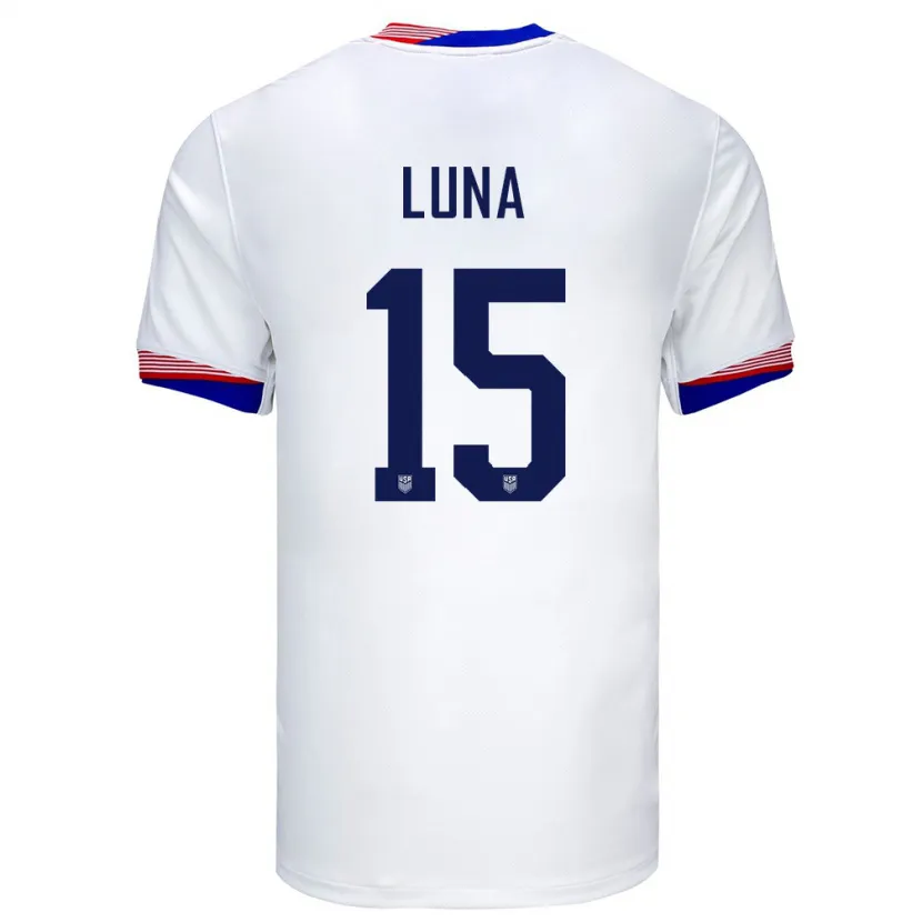 Danxen Barn Usa Diego Luna #15 Vit Hemmatröja Matchtröjor 24-26 Tröjor T-Tröja