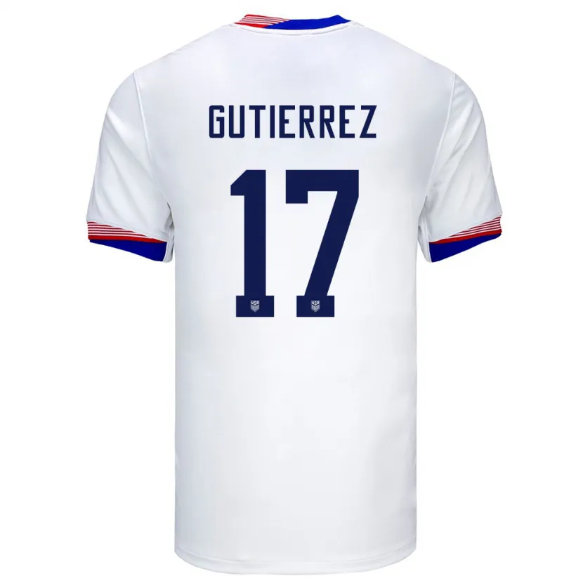Danxen Barn Usa Brian Gutierrez #17 Vit Hemmatröja Matchtröjor 24-26 Tröjor T-Tröja