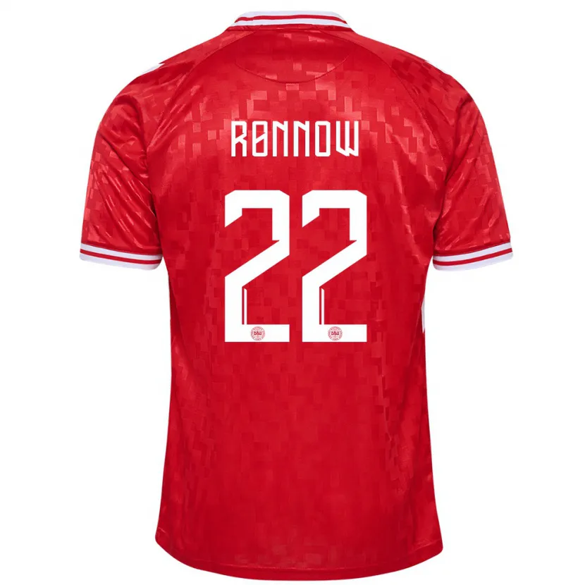 Danxen Barn Danmark Frederik Rønnow #22 Röd Hemmatröja Matchtröjor 24-26 Tröjor T-Tröja