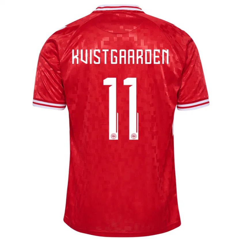 Danxen Barn Danmark Mathias Kvistgaarden #11 Röd Hemmatröja Matchtröjor 24-26 Tröjor T-Tröja