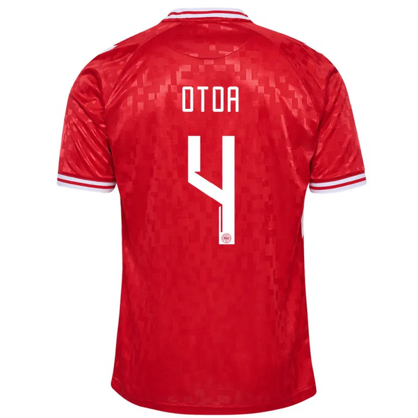 Danxen Barn Danmark Sebastian Otoa #4 Röd Hemmatröja Matchtröjor 24-26 Tröjor T-Tröja