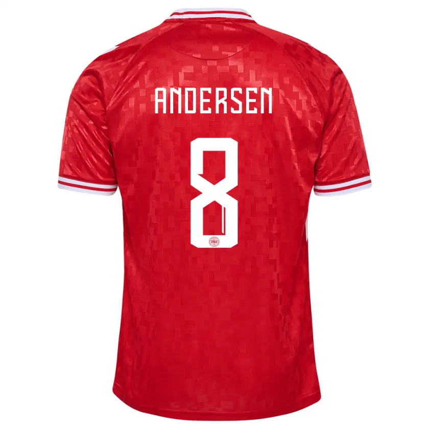 Danxen Barn Danmark Silas Andersen #8 Röd Hemmatröja Matchtröjor 24-26 Tröjor T-Tröja