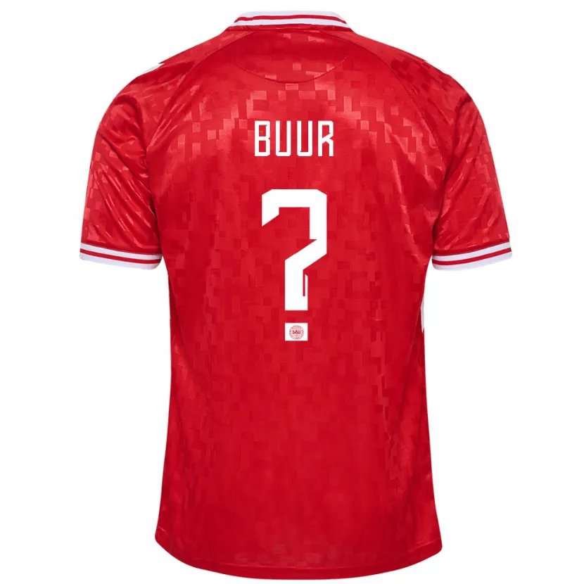 Danxen Barn Danmark Oscar Buur #0 Röd Hemmatröja Matchtröjor 24-26 Tröjor T-Tröja