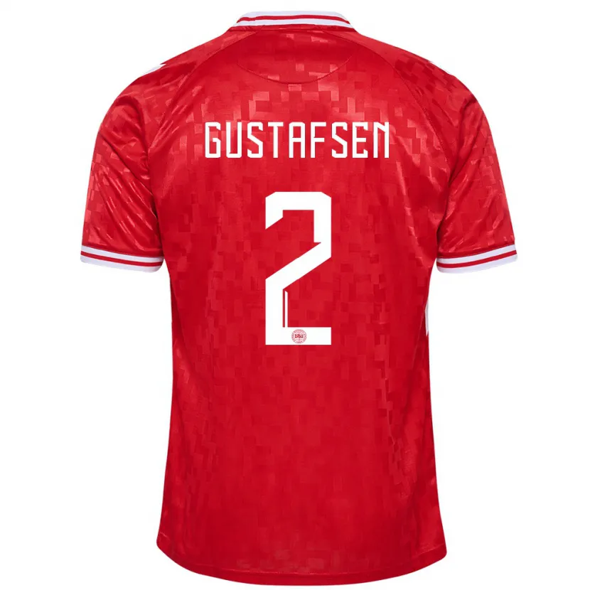 Danxen Barn Danmark Victor Gustafsen #2 Röd Hemmatröja Matchtröjor 24-26 Tröjor T-Tröja