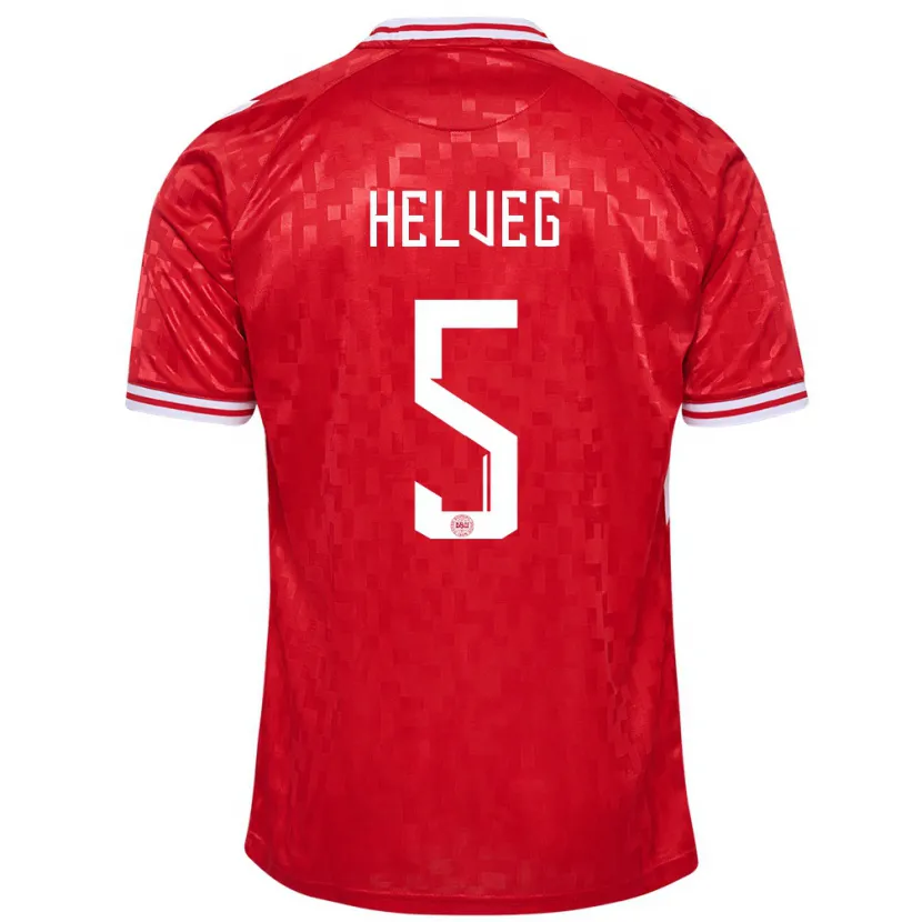 Danxen Barn Danmark Richard Helveg #5 Röd Hemmatröja Matchtröjor 24-26 Tröjor T-Tröja