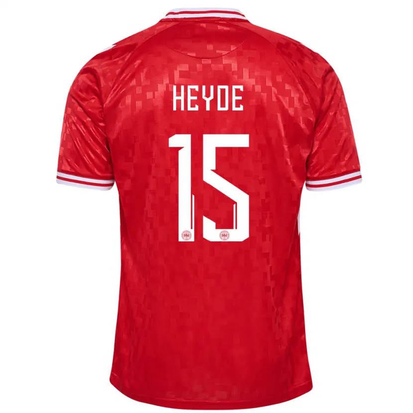 Danxen Barn Danmark Malte Heyde #15 Röd Hemmatröja Matchtröjor 24-26 Tröjor T-Tröja