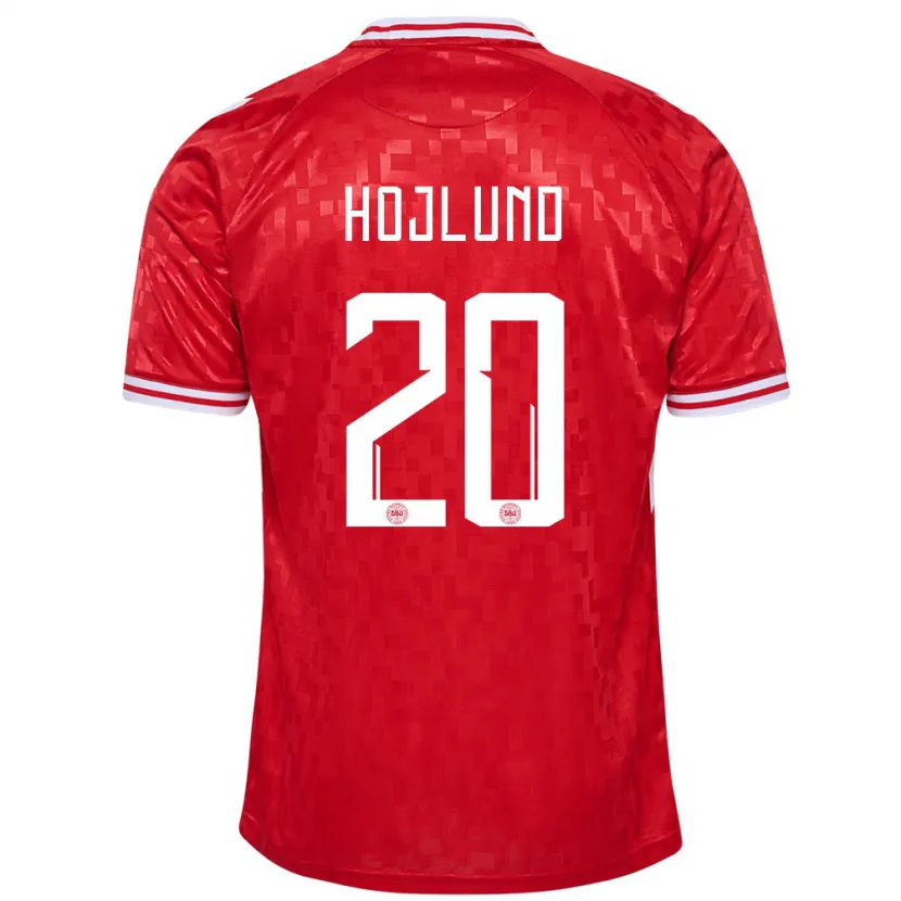 Danxen Barn Danmark Rasmus Hojlund #20 Röd Hemmatröja Matchtröjor 24-26 Tröjor T-Tröja