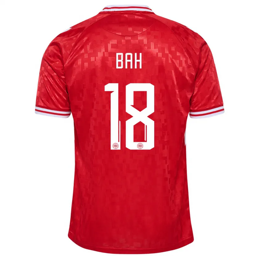 Danxen Barn Danmark Alexander Bah #18 Röd Hemmatröja Matchtröjor 24-26 Tröjor T-Tröja