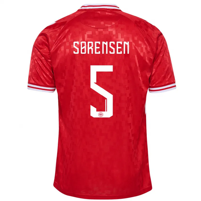 Danxen Barn Danmark Simone Boye Sorensen #5 Röd Hemmatröja Matchtröjor 24-26 Tröjor T-Tröja