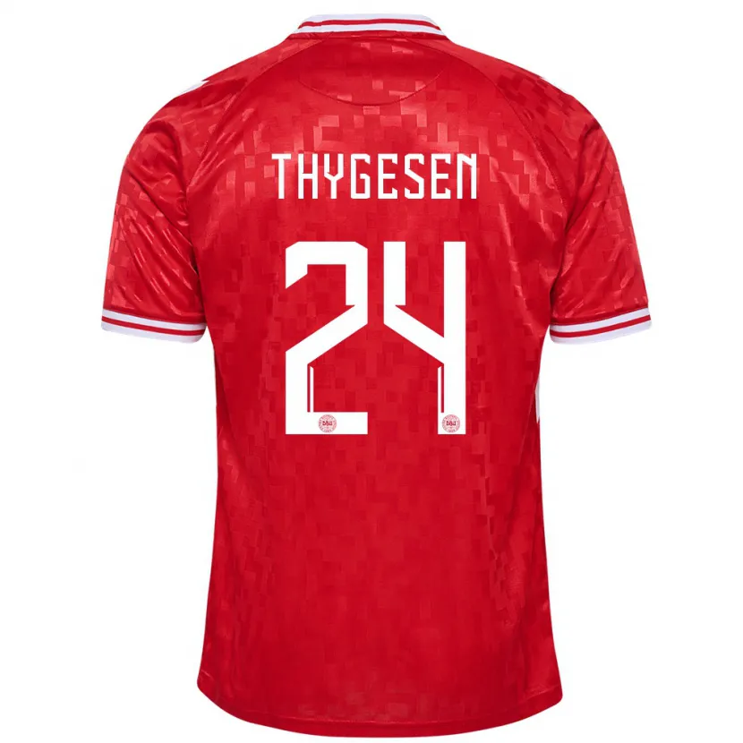 Danxen Barn Danmark Sarah Thygesen #24 Röd Hemmatröja Matchtröjor 24-26 Tröjor T-Tröja