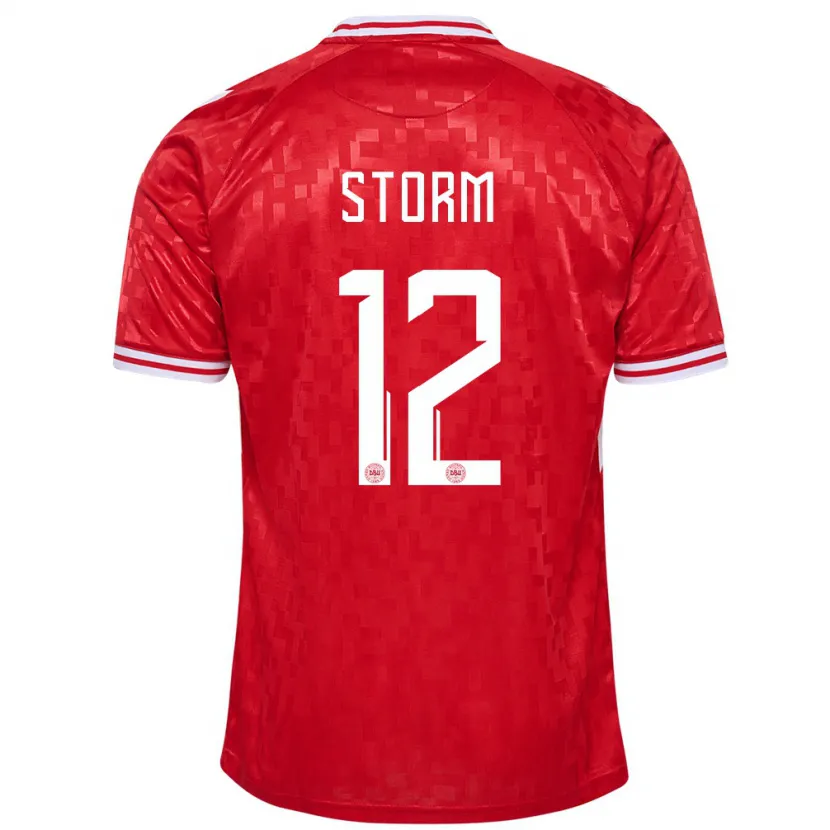 Danxen Barn Danmark Tobias Storm #12 Röd Hemmatröja Matchtröjor 24-26 Tröjor T-Tröja