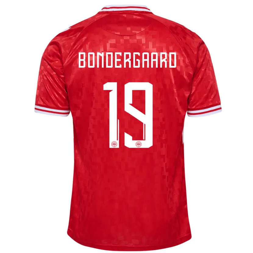 Danxen Barn Danmark Asbjorn Bondergaard #19 Röd Hemmatröja Matchtröjor 24-26 Tröjor T-Tröja