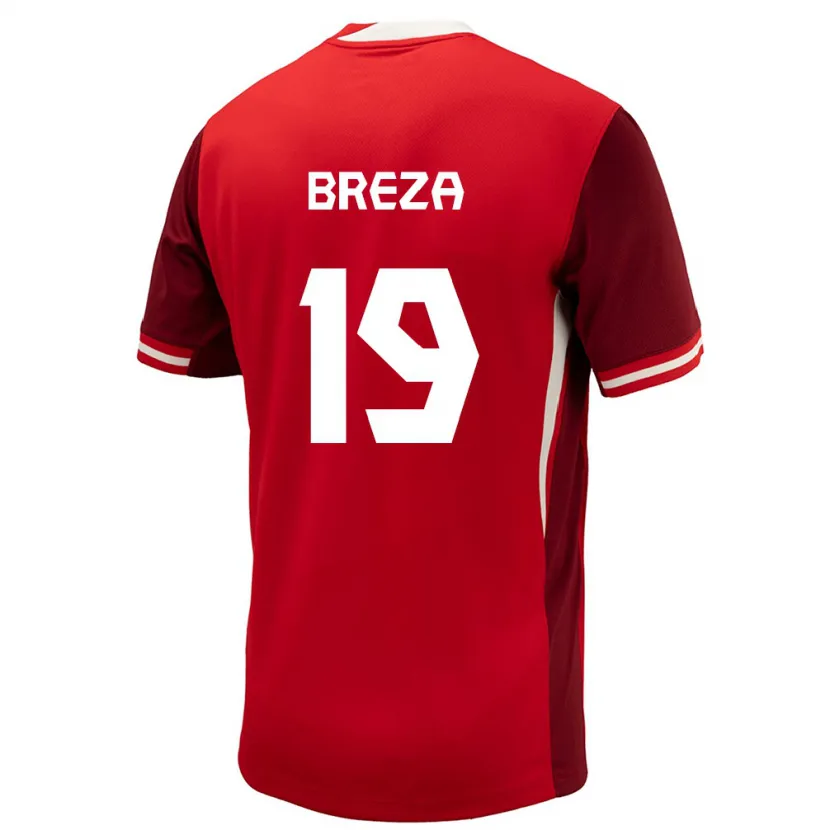 Danxen Barn Kanada Sebastian Breza #19 Röd Hemmatröja Matchtröjor 24-26 Tröjor T-Tröja
