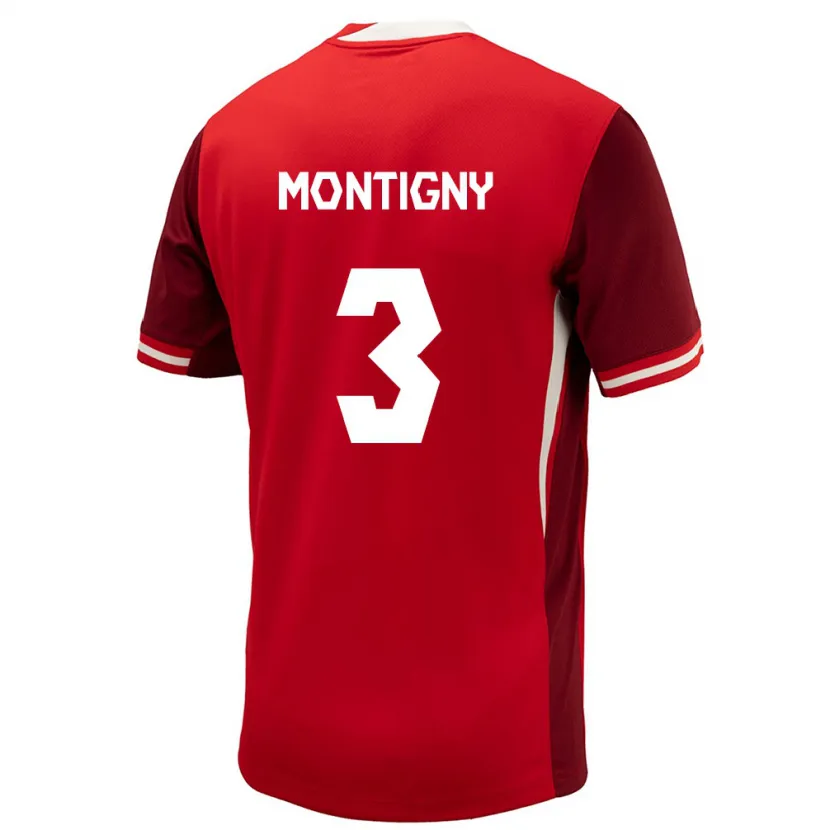 Danxen Barn Kanada Gaël De Montigny #3 Röd Hemmatröja Matchtröjor 24-26 Tröjor T-Tröja