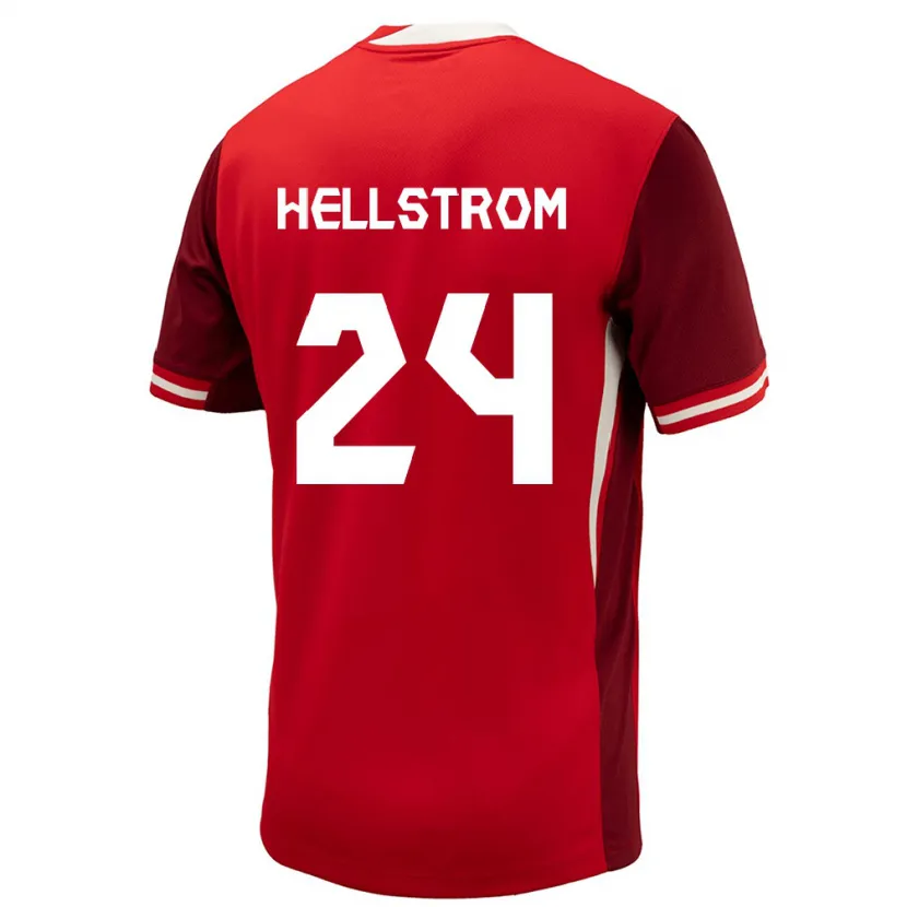 Danxen Barn Kanada Jenna Hellstrom #24 Röd Hemmatröja Matchtröjor 24-26 Tröjor T-Tröja