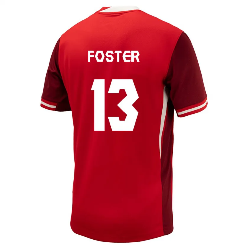 Danxen Barn Kanada Rylee Foster #13 Röd Hemmatröja Matchtröjor 24-26 Tröjor T-Tröja