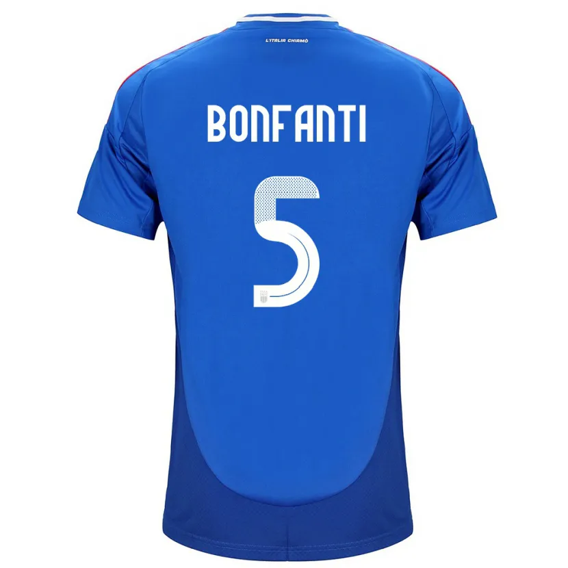 Danxen Barn Italien Giovanni Bonfanti #5 Blå Hemmatröja Matchtröjor 24-26 Tröjor T-Tröja