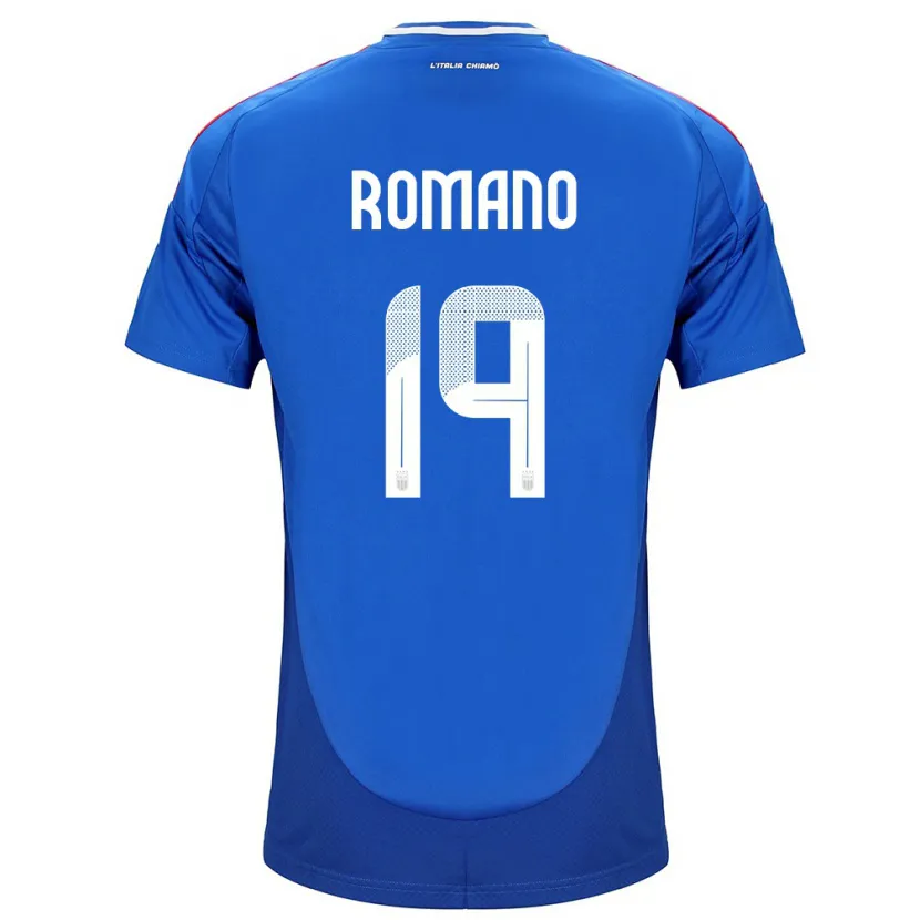 Danxen Barn Italien Marco Romano #19 Blå Hemmatröja Matchtröjor 24-26 Tröjor T-Tröja
