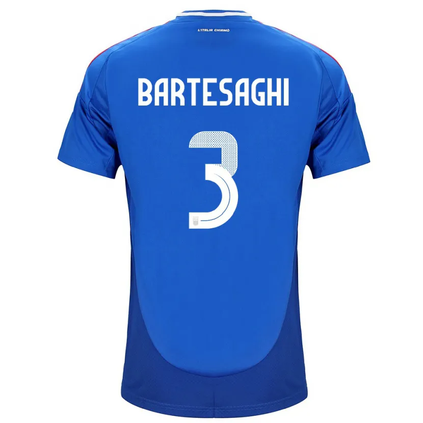 Danxen Barn Italien Davide Bartesaghi #3 Blå Hemmatröja Matchtröjor 24-26 Tröjor T-Tröja